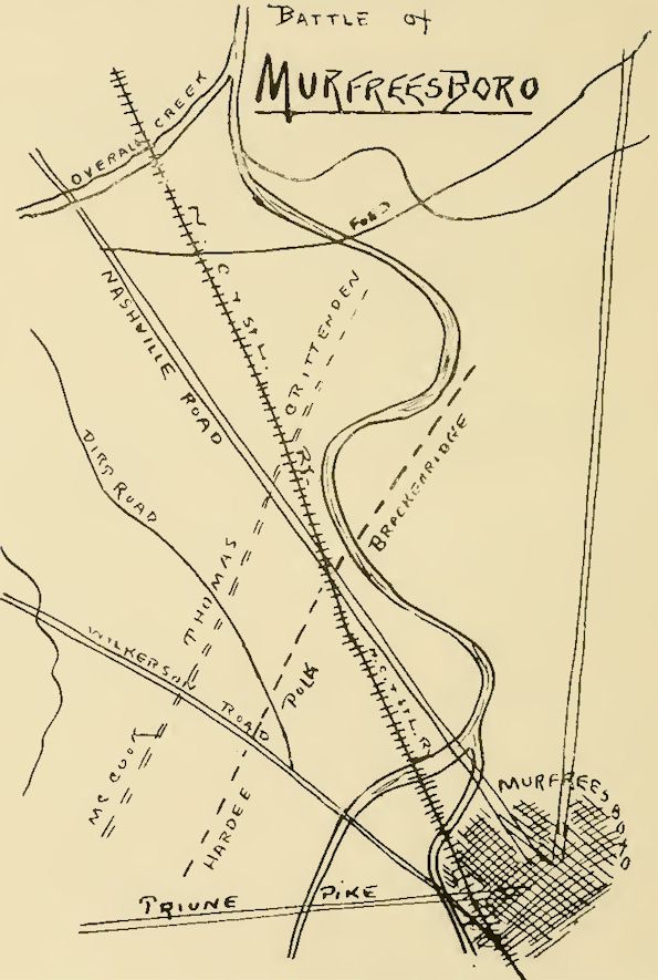 Battle of Murfreesboro Map
